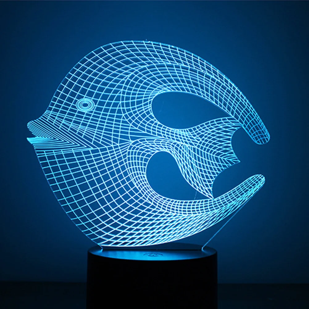 Новая Коралловая рыбсветодиодный светодиодная 3D ночник трехмерная детская