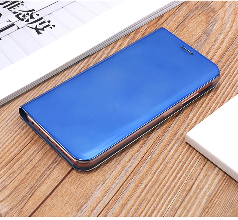 Роскошный флип-чехол для samsung Galaxy J7 Neo Nxt Core Max Pro Plus Prime EU Smart View кожаный зеркальный полный Чехол