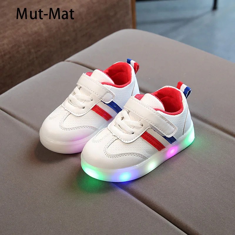 Весна и осень Новые детские обувь светодиодный свет повседневная для девочек