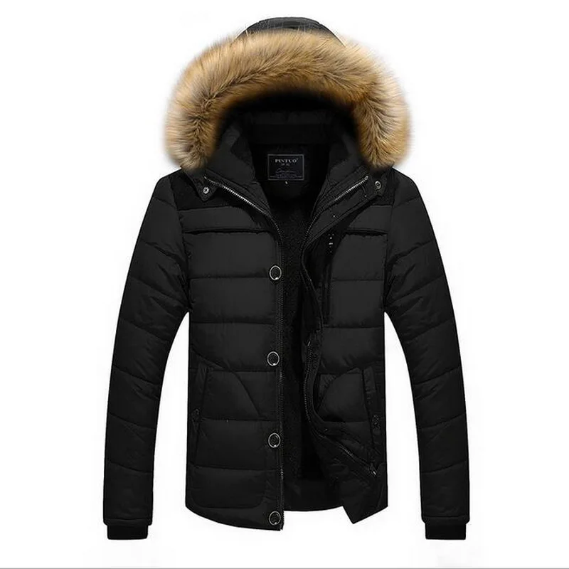 Men's Fur Collar Parkas Men Hooded Coat Men Down Keep Warm Suitable Minus 30 Degrees Celsius Winter Jacket