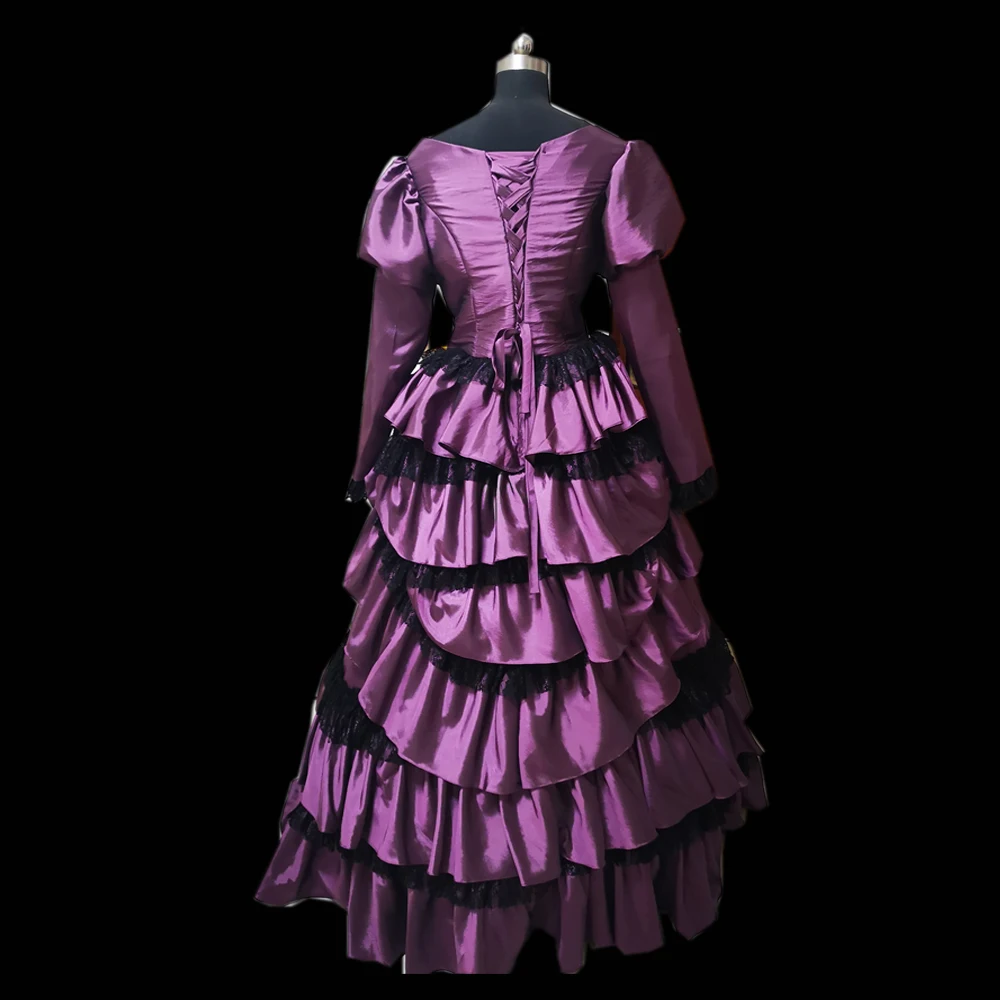 Новые фиолетовые винтажные костюмы 18-й дукер Ретро Средневековый Ренессанс