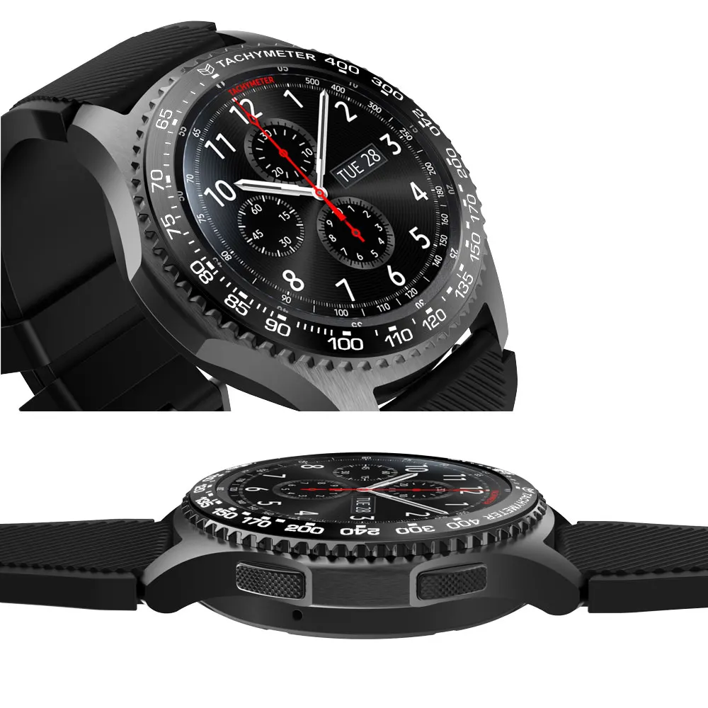 Ободок кольцо стиль для samsung Galaxy Watch 46 мм клейкая крышка против царапин Нержавеющая сталь защита аксессуары для шестерни S3