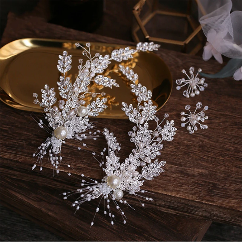 Романтическая серебряная тиара с кристаллами для невесты свадебные украшения
