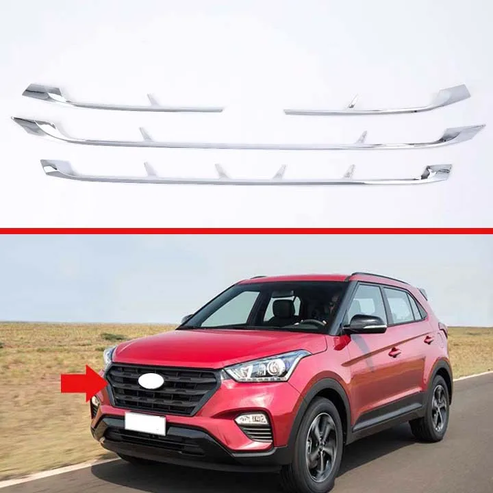 Для Hyundai Creta IX25 2018 2019 автомобильный Стайлинг ABS Хромированная передняя решетка