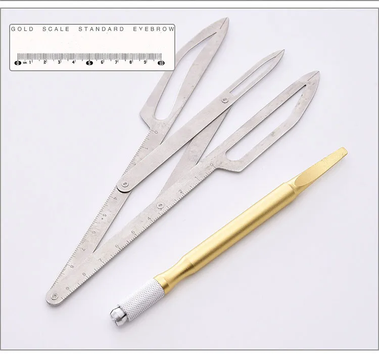 1PCS Golden Ratio Measure Microblading Stainless Steel Ruler Permanent Makeup Eyebrow Tattoo Design Calipers Stencil Free Ship | Красота и