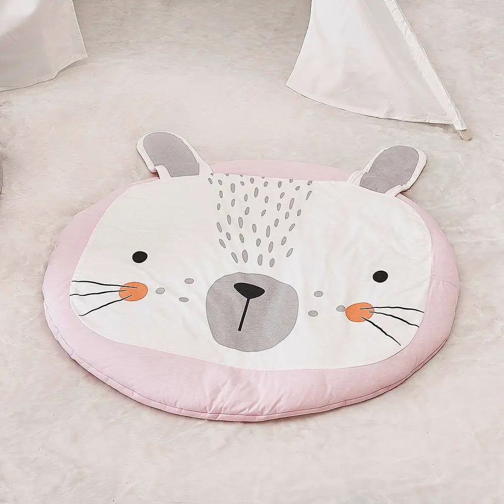 Rabbit Коврик для ползания, милый детский ковер с животными, хлопок, Детский напольный игровой коврик, лучший игровой коврик для декора детской комнаты - Цвет: Rabbit