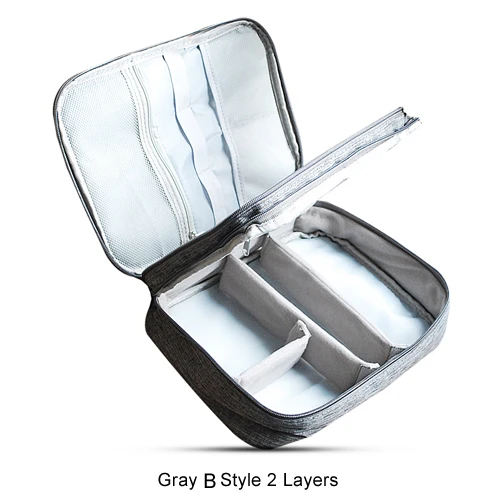 B Style Gray Сумка для хранения кабеля зарядное устройство провод электронный органайзер цифровой гаджет сумка косметический набор Чехол шкаф аксессуары поставки - Цвет: B Style Gray