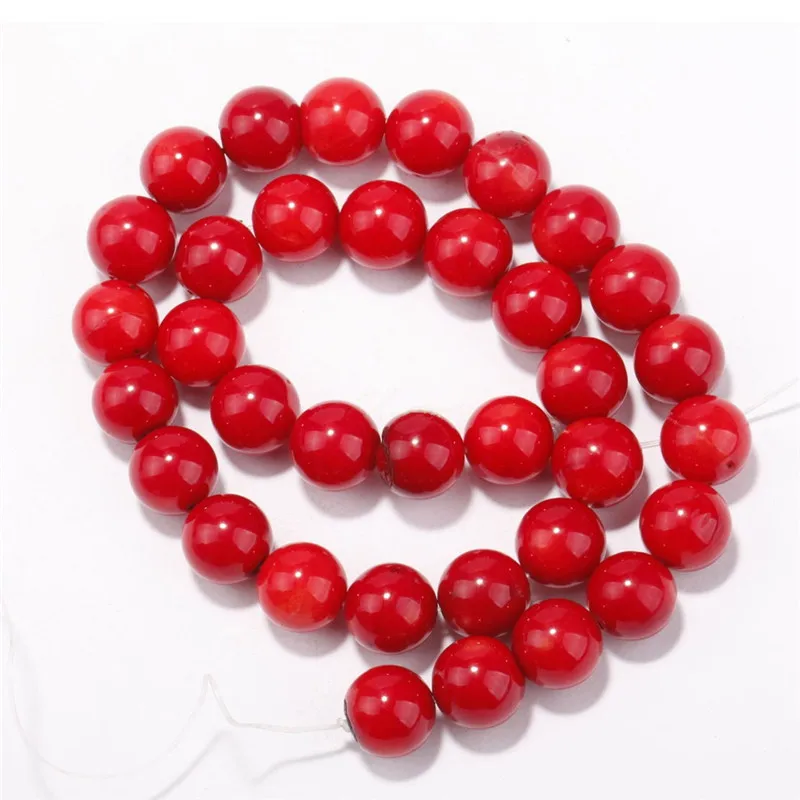 Аксессуары из искусственного коралла Красного цвета круглые бусины разделители