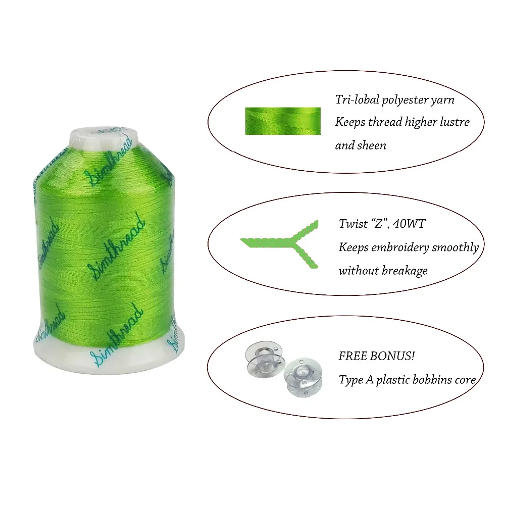 Вышивальная Машина Simthread из полиэстера катушки ниток 30 цветов Brother 1100 ярдов