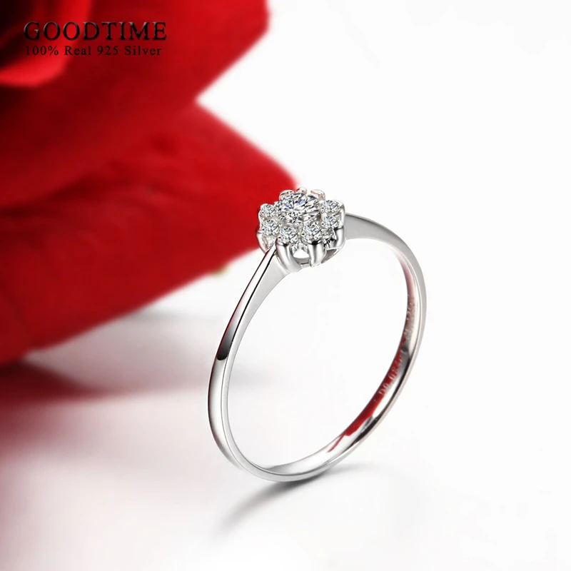 Женское Обручальное кольцо из стерлингового серебра 925 пробы белого золота с