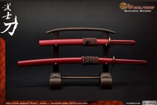 1 WOLFKINGWK 88004 1/6 масштаб старинное оружие самурайская модель меча с подставкой коллекционная игрушка для 12 дюймов фигурка - Цвет: 1