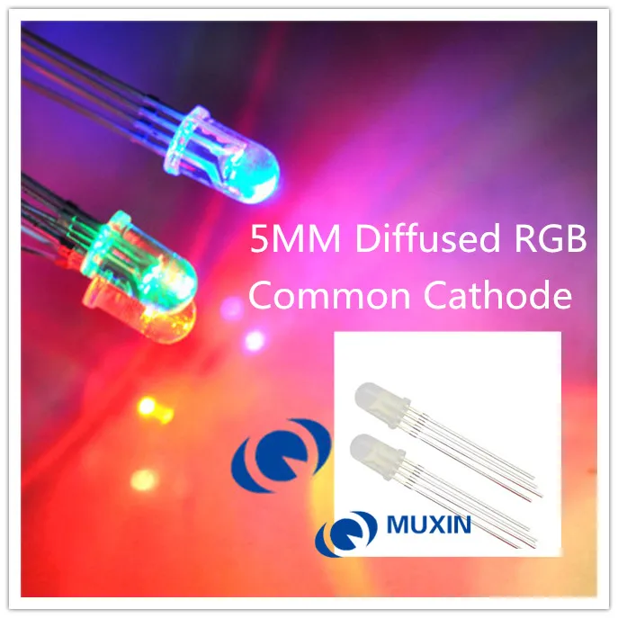 5 мм светодиод рассеянный туманный разноцветный 4pin общий катод RGB
