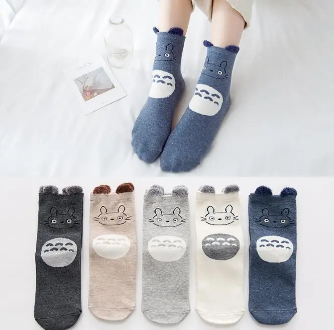 

Носки женские хлопковые в мультяшном стиле, милые Креативные Тапочки Тоторо для девушек, до щиколотки, 30 пар, лето-весна