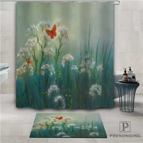 Custom Butterfly (1) Waterproof Shower Curtain Doormat Home Bath Bathroom Polyester Fabric Multi Sizes#2019-1-05-20 | Дом и сад