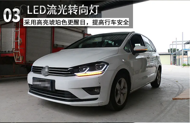 Стайлинга автомобилей фара для спортивный фургон Golf фар Гольф 7 Sportsvan светодиодный фары bi xenon объектив проектора авто аксессуары