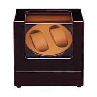 Watch Winder ,LT Wooden Automatic Rotation 2+0  Storage Case Display Box(Outside is rose red black Inside is brown) 19 New style