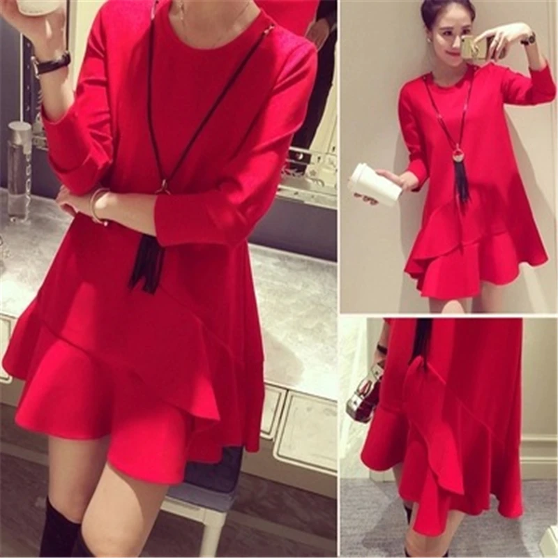 Одежда для беременных весной и осенью о-образным вырезом хлопок с длинным