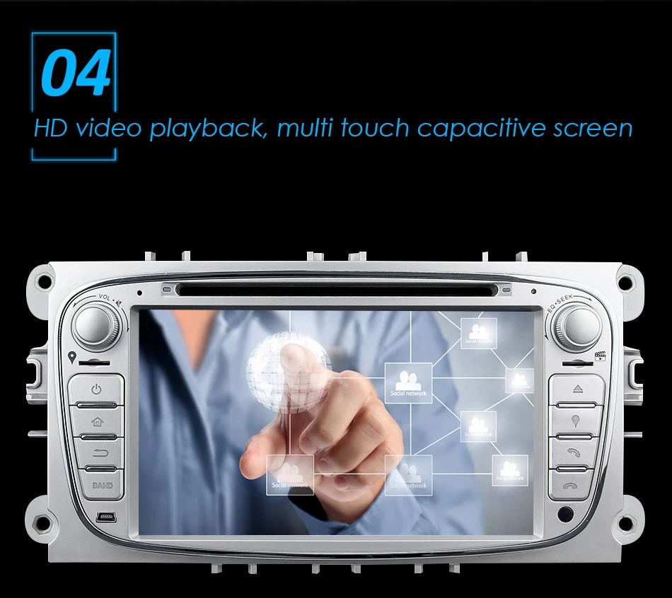 Eunavi 2 Din 7 ''Android 9,0 Щепка Octa 8 Core автомобильный DVD gps для Ford Focus Mondeo S Max Cmax Galaxy Радио стерео 4G Оперативная память 3g WI-FI