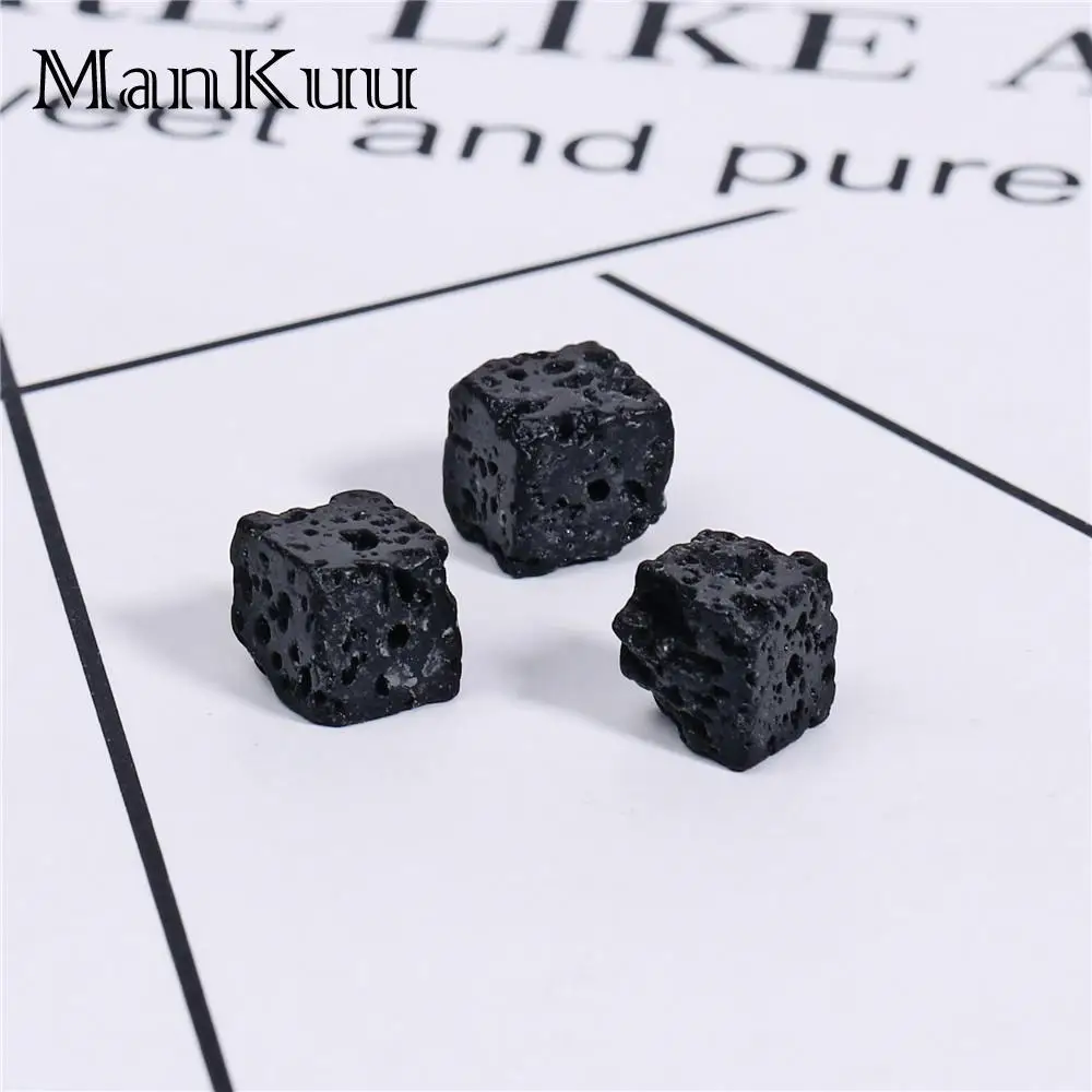ManKuu 8 мм кубические квадратные черные лавовые бусины натуральные вулканические
