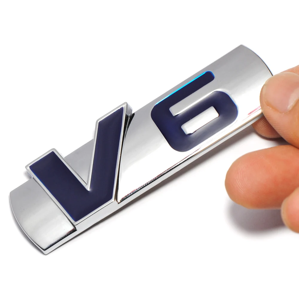 Новый автомобильный хромированный металлический значок V6 3d наклейка на багажник