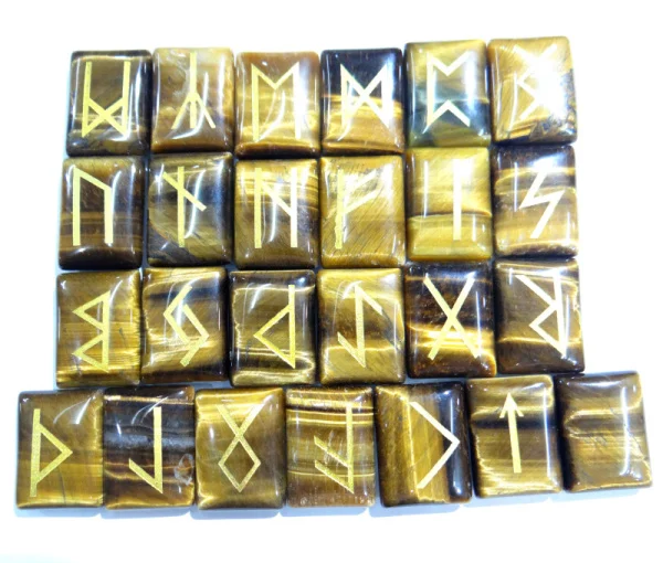 Славянские руны натуральные Агаты тигровый глаз каменные набор амулетов