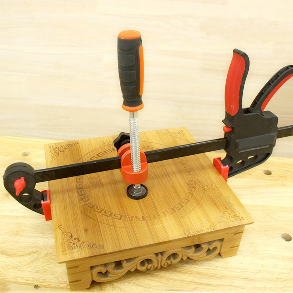 

Woodworking Edge Clamp F Clamp Quick Clamp Function Expansion Auxiliary Tool Fixing Clamp Carbon Steel with PVC Rubber Handle