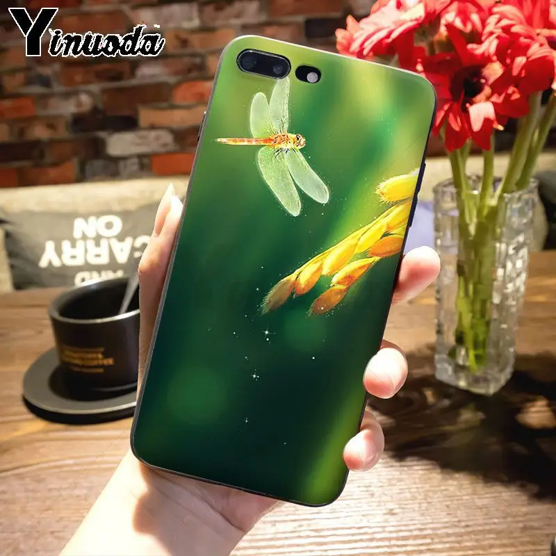 Yinuoda красивый популярный чехол со стрекозой для Apple iPhone 8 7 6 6S Plus X 5S 11pro SE 5C Чехол