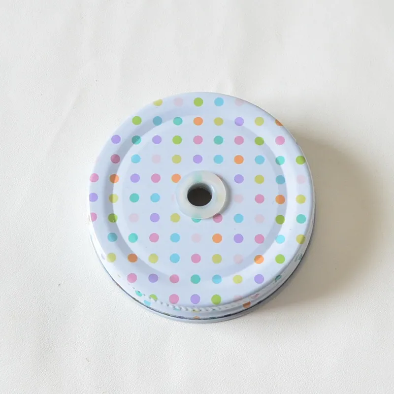 4 шт./лот Mason Jar Lids Daisy check Cut mason баночки с отверстиями для соломинки волнистые