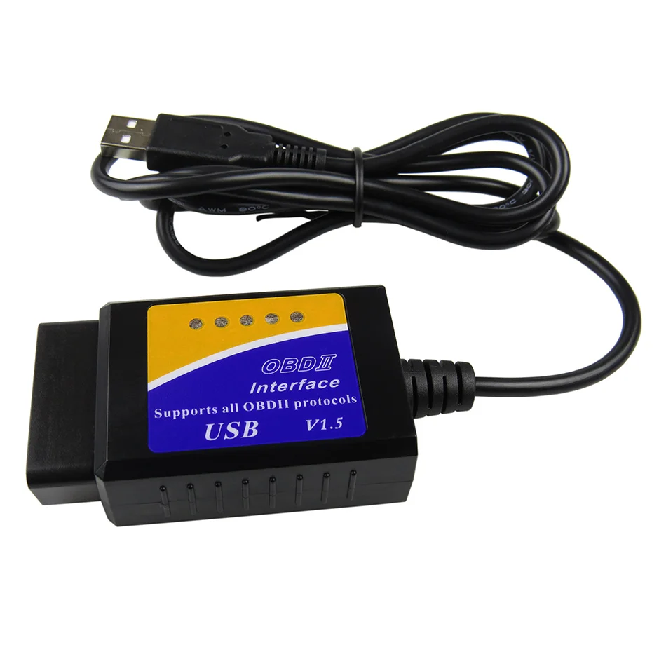 ELM327 V1.5 USB кабель obd-ii Европейская система бортовой диагностики v1.5 считыватель