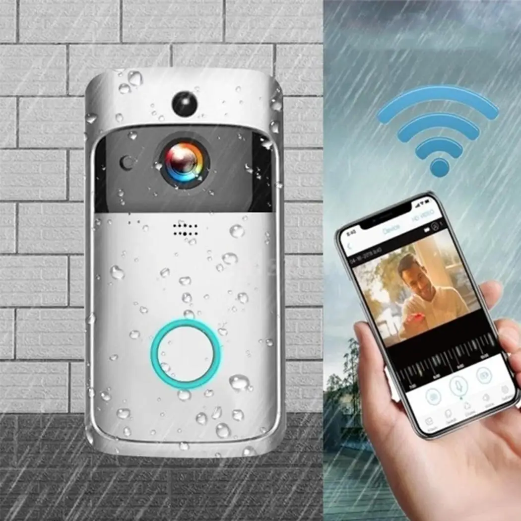 Видео беспроводной дверной звонок WIFI HD Домашний квадратный 2 мегапикселя