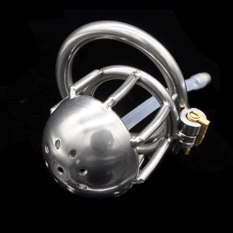 Stainless Steel Small Male Chastity Cock Cage with Short Catheter Ring Sex Toy Fetish Bondage Device for Men G131 | Красота и