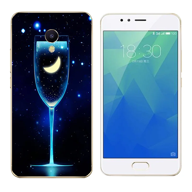 Cases for Meizu M5S mini Golden Printing Meilan5S Phone Shell Transparent 5.2 inch Soft Silicone Meizu5s |