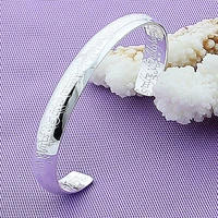 doteffil 925 sterling silver smooth letter bangle bracelet for woman wedding engagement fashion charm party jewelry