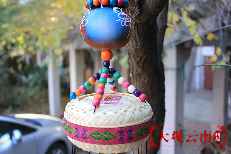Calabash бамбуковые корзины колокольчики латунь колокольчик большой кулон ресторан бар украшения сельская местность фэн шуй Колокольчик музыка ветра