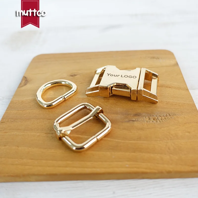 20sets/lot (metal buckle+adjust buckle+D ring/set) DIY dog collar accessory golden 2.0cm engraved buckle kirsite customize LOGO |