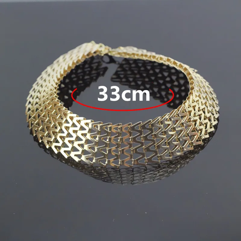 Ожерелье чокер золотистого цвета в модном стиле плетеная цепочка шириной 33 см