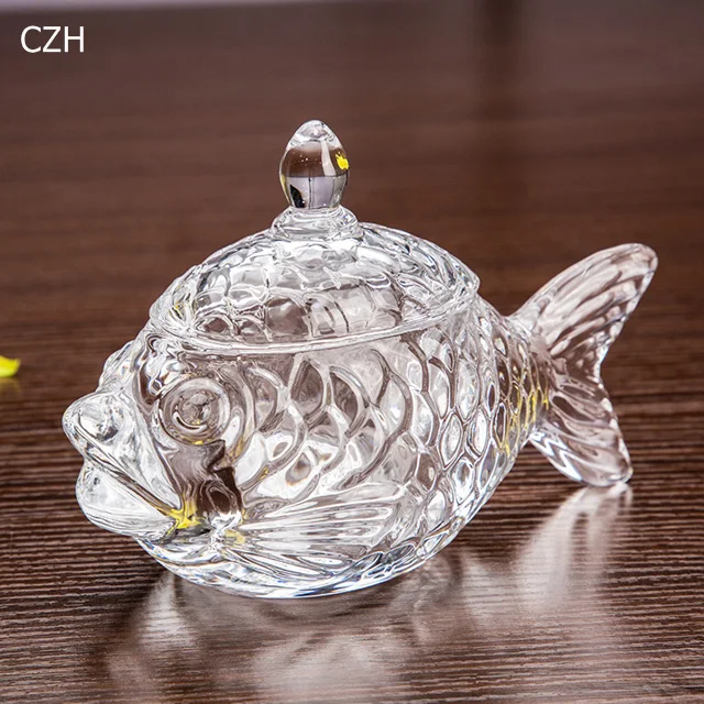 Креативная стеклянная банка для конфет, декоративная Золотая рыбка, ювелирная коробка, канистра, стеклянная посуда, украшение в виде корабля, аксессуары для рукоделия, украшение