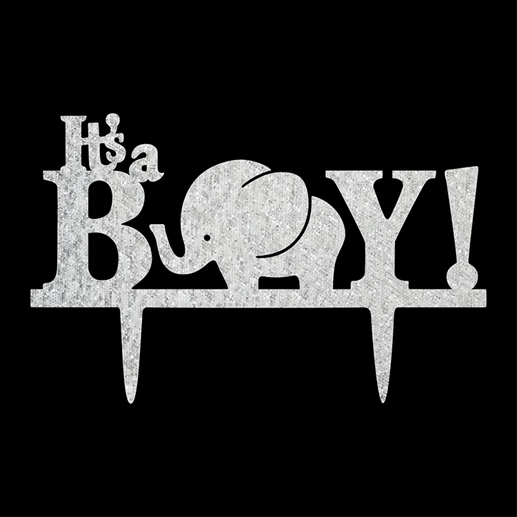 1 шт. акриловый флаг для торта на день рождения It's a Boy золотые и серебряные флаги