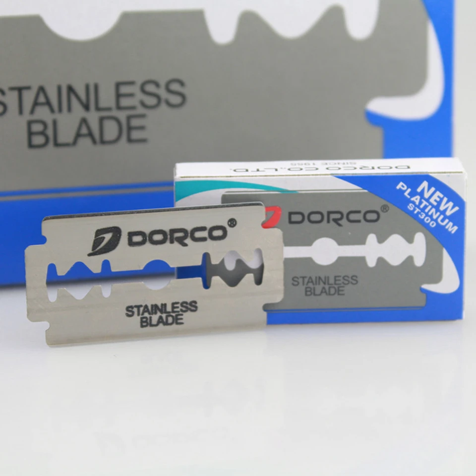 100 шт. 100% оригинальные мужские бритья сверхкоротких Бритвы лезвия из нержавеющей