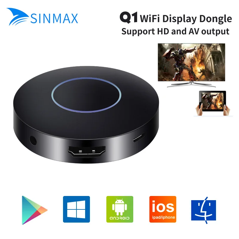 1080P Full HD OTA ТВ палка ключ лучше чем EasyCast HDMI AV WiFi Дисплей приемник DLNA Airplay Q1 Mirroring