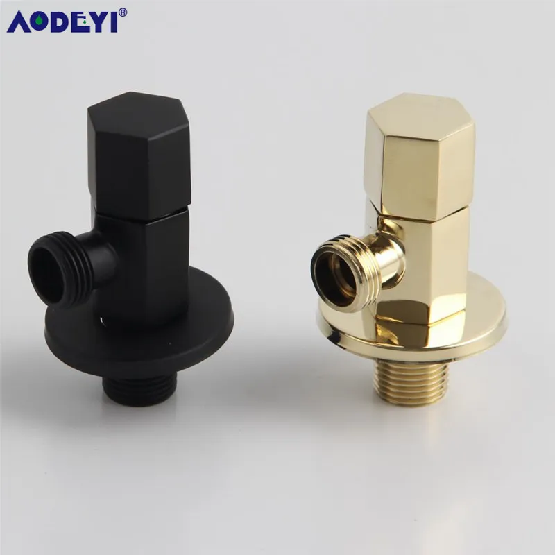 Угловой клапан AODEYI 304 из нержавеющей стали 1/" Мужской x 1/2" Мужской ванной клапан биде аксессуары для ванной комнаты Черное золото 11-053B