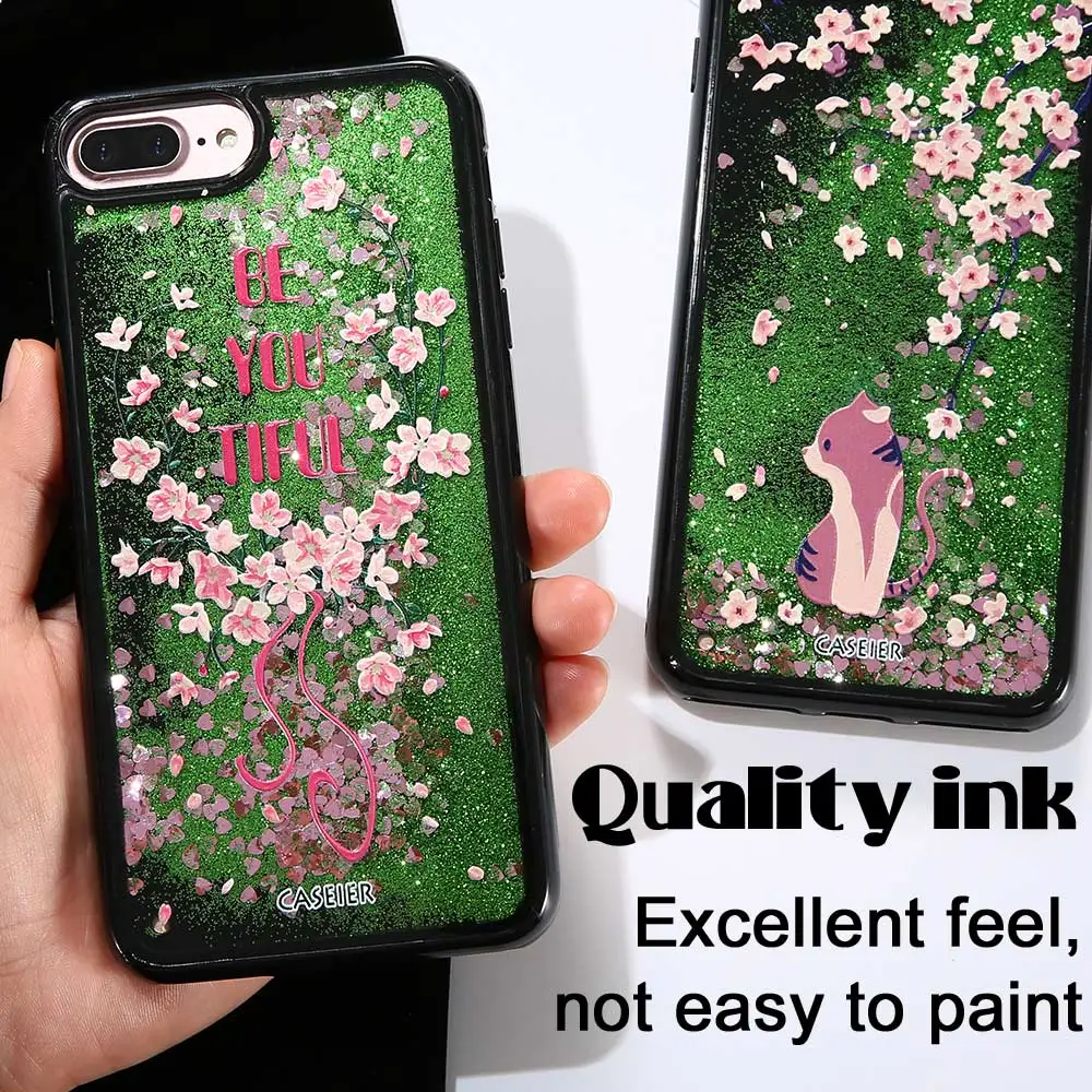 CASEIER Bling Flower чехол для телефона iPhone 6 6s 7 8 3D зыбучий песок X Plus Чехлы жидкий корпус