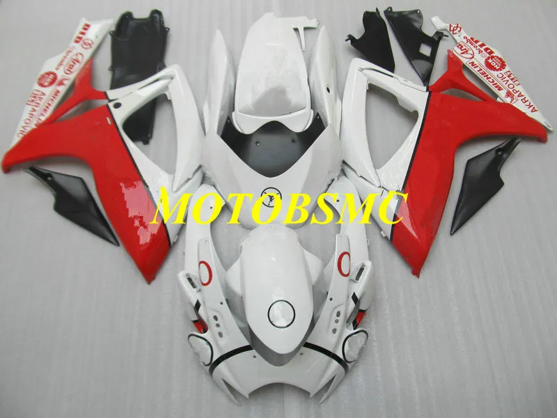 Обтекатель мотоцикла комплект для GSXR600 750 K6 06 07 GSXR 600 GSXR750 2006 2007 ABS красные белые