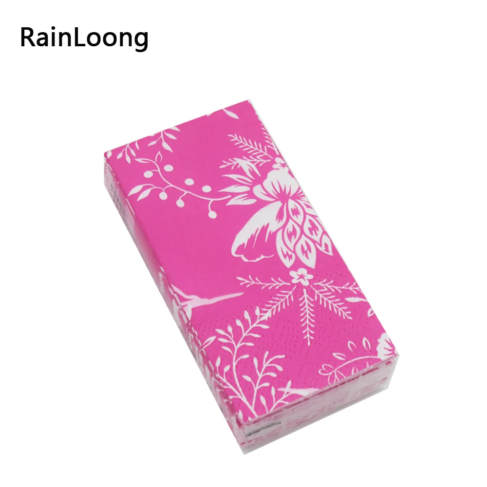 [RainLoong] Fuschia напечатанная карманная салфетка тканевая бумага для носовых платков