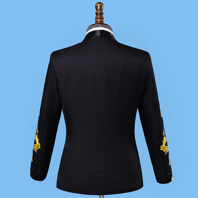 

Men's Autumn Winter Suit costumes Crystals Embroidery suits Prom party singer stage performance clothes Host Wedding dresses