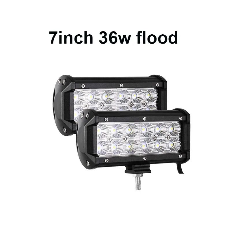2pc 36w flood 4 7 12 17 20 28 36-44 дюйма внедорожный светодиодный бар головной светильник бар комбинированный луч для 4x4 УАЗ ATV грузовик внедорожник 12V 24V светодиодный рабочий светильник - Цвет: 2pc 36w flood