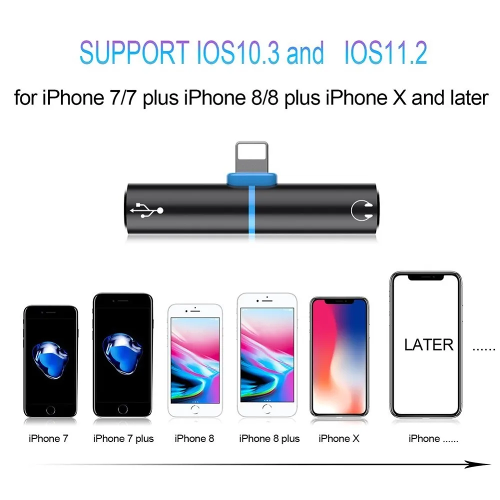 Адаптер для Lightning 3 5 мм разъем наушников iPhone X 10 8 7 Plus Adaptador аудио кабель зарядное