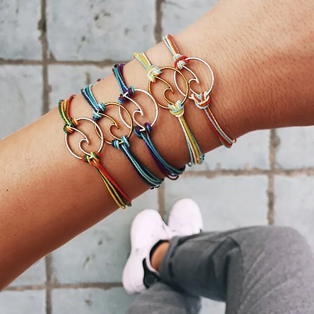 Элегантные женские и браслеты из сплава с морской волной ручной работы Амулет