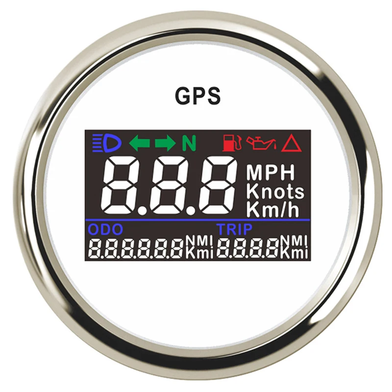 52 мм GPS Спидометр для автомобиля лодки мотоцикла цифровой спидометр 0 ~ 999 миль/ч