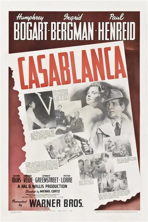 1 Постер из фильма «Casablanca» классические винтажные наклейки Марокко ткань картины для комнаты настенный Декор 12x1" 20x24 дюймов - Цвет: 1